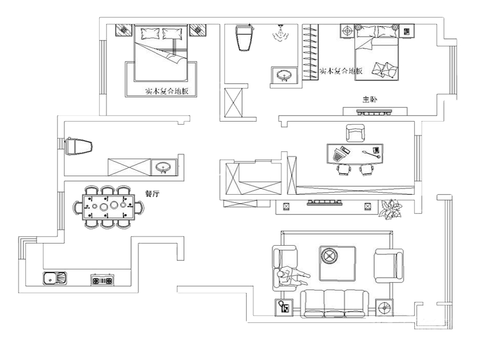 泰古城-127平米三室两厅-中式风格