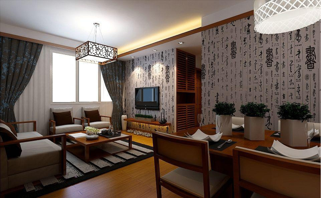 江南·御澜湾-118平米三室两厅-中式风格