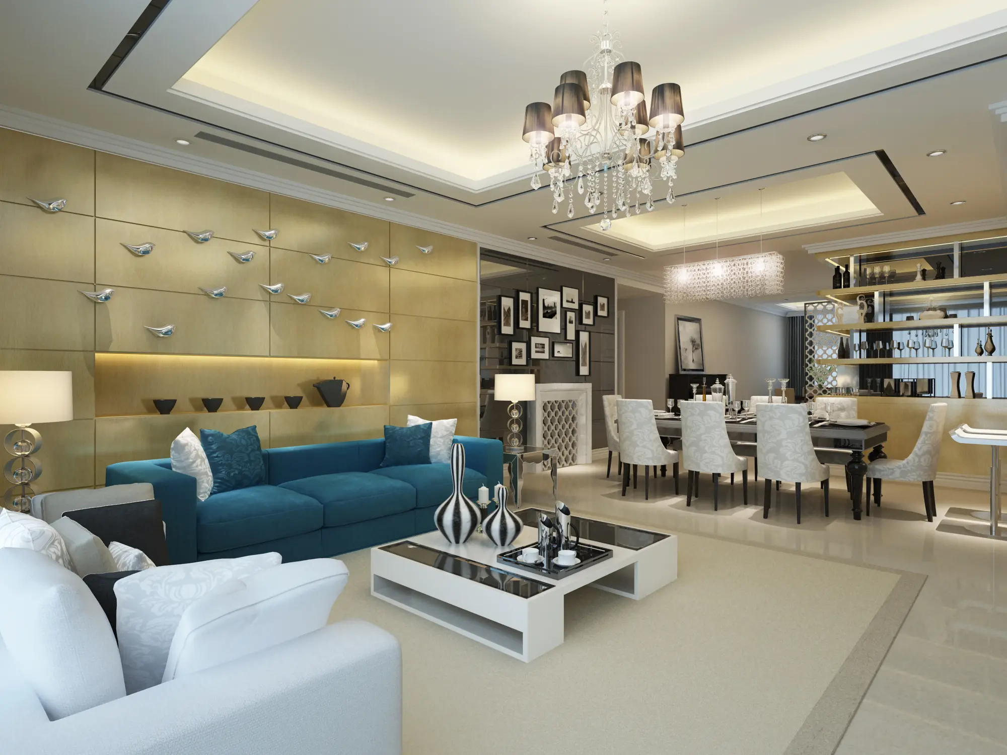 香江别墅ii-四居室-378.00平米-客厅装修效果图