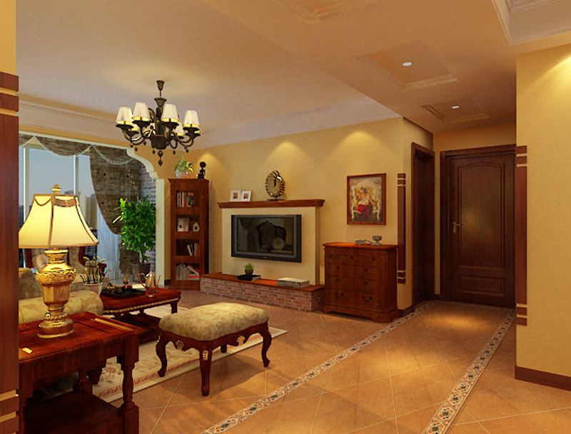 天洲视界城两室两厅美式风格设计