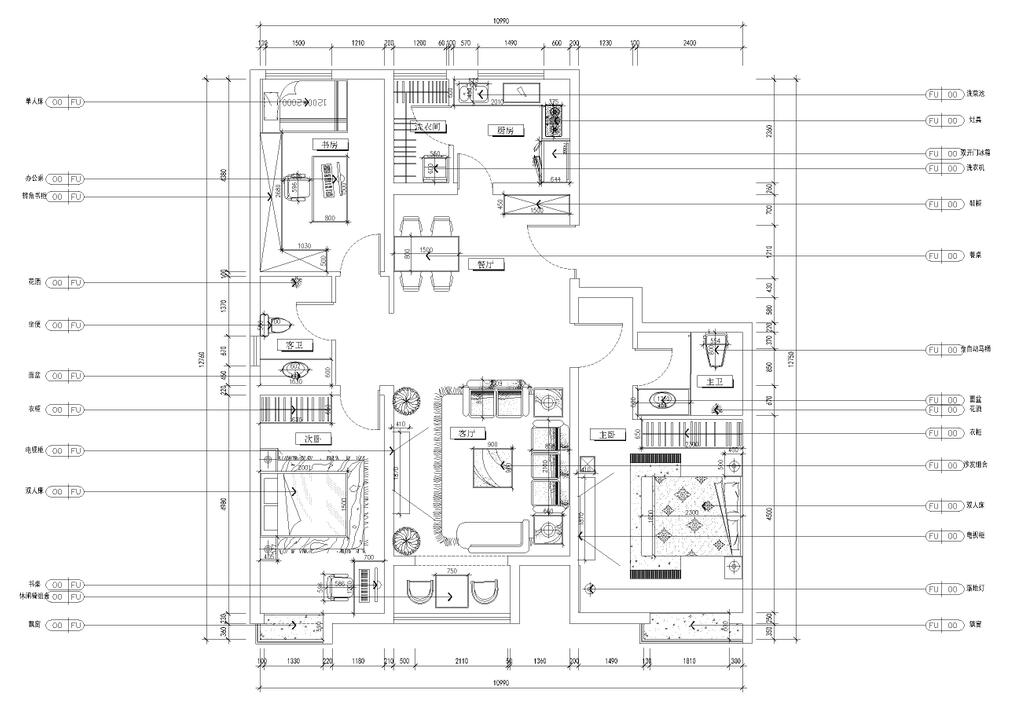 【力天装饰】新中式 蘭园 三室 130㎡