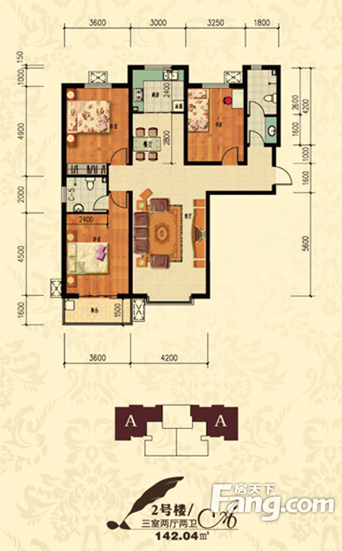 北宁湾三室两厅美式风格设计