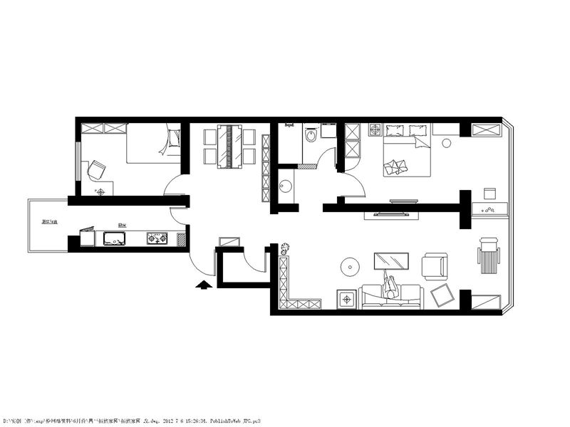 拓然家园-新中式风格-两居室