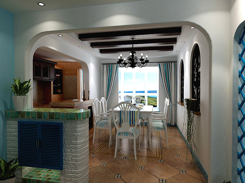 同祥城三室两厅地中海风格设计