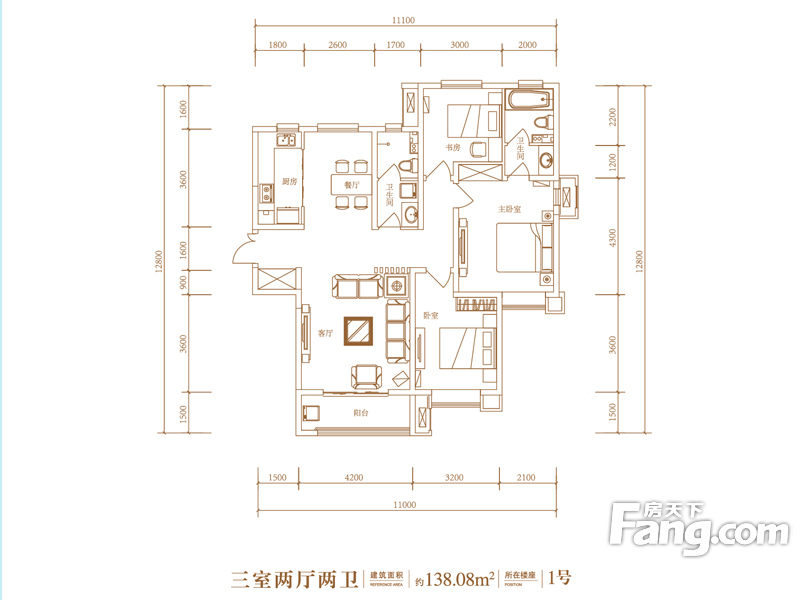 东胜紫御府三室两厅中式风格设计