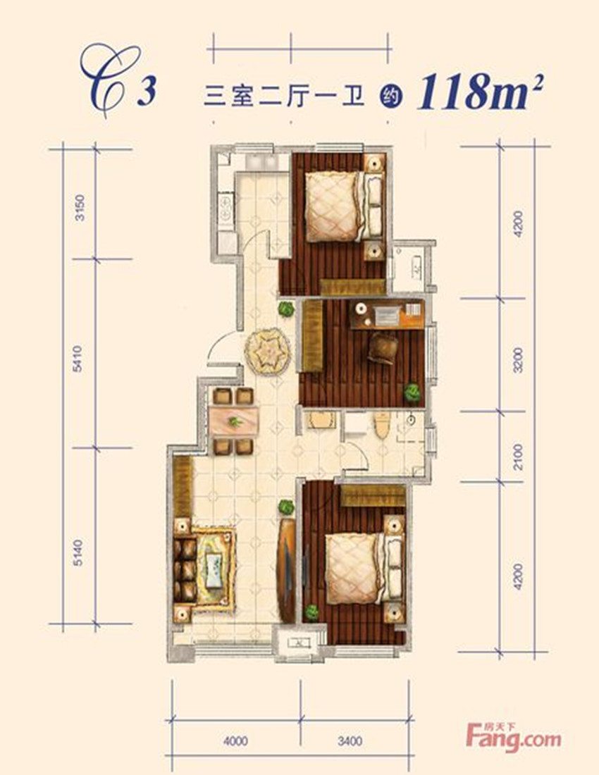 中交樾公馆复古美式混搭三室