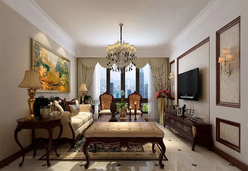 89平小户型欧美风装出大手笔 三居室装修效果图