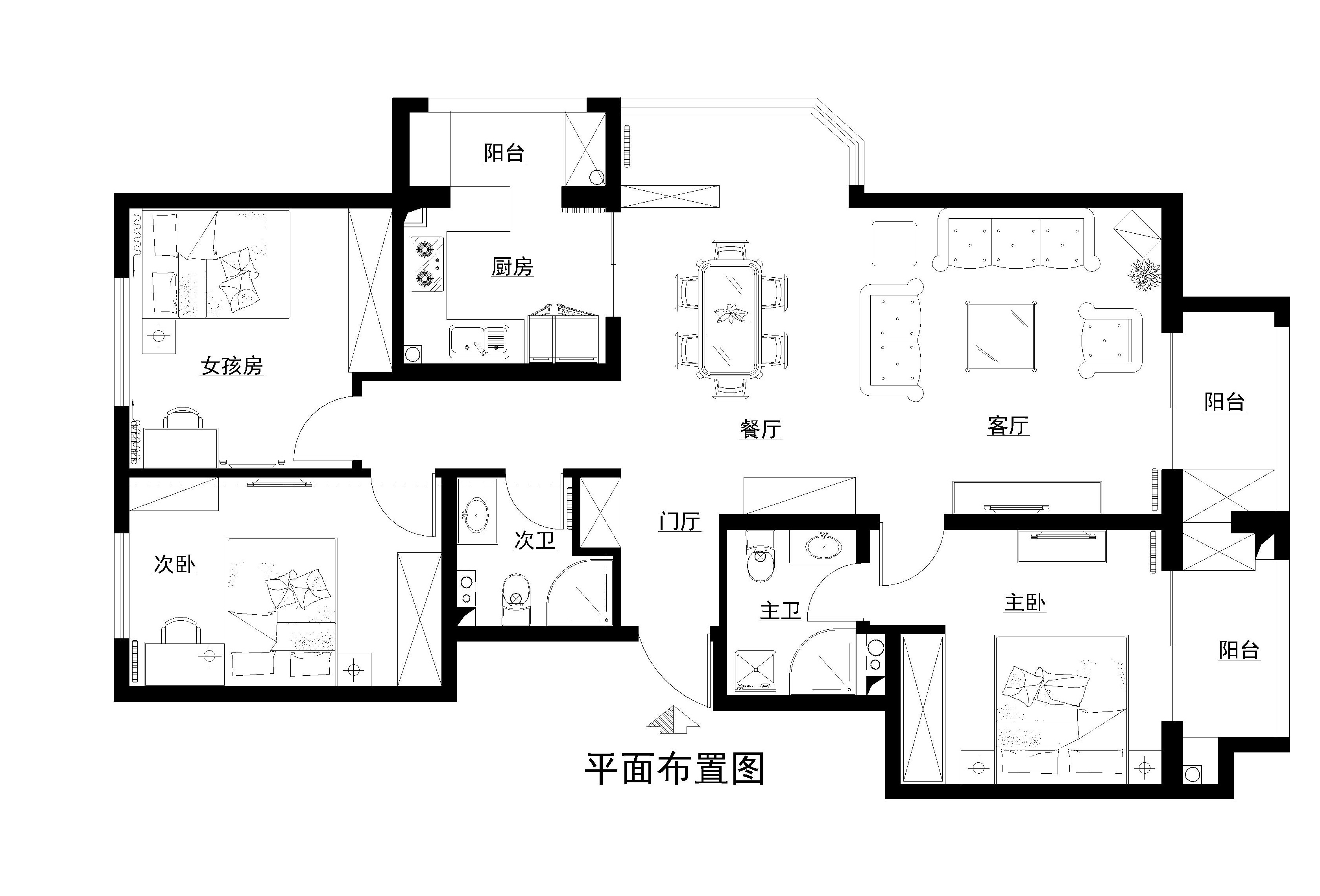 孔雀大卫城120平西式古典风格效果图设计