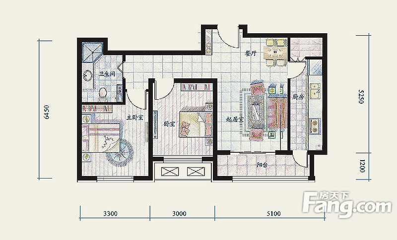 亿城堂庭-新中式风格-两居室