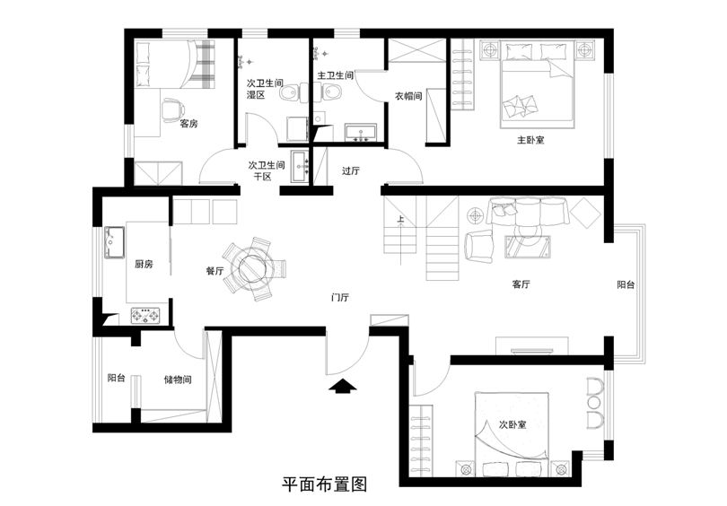 170平四居室装修 13万打造新古典风