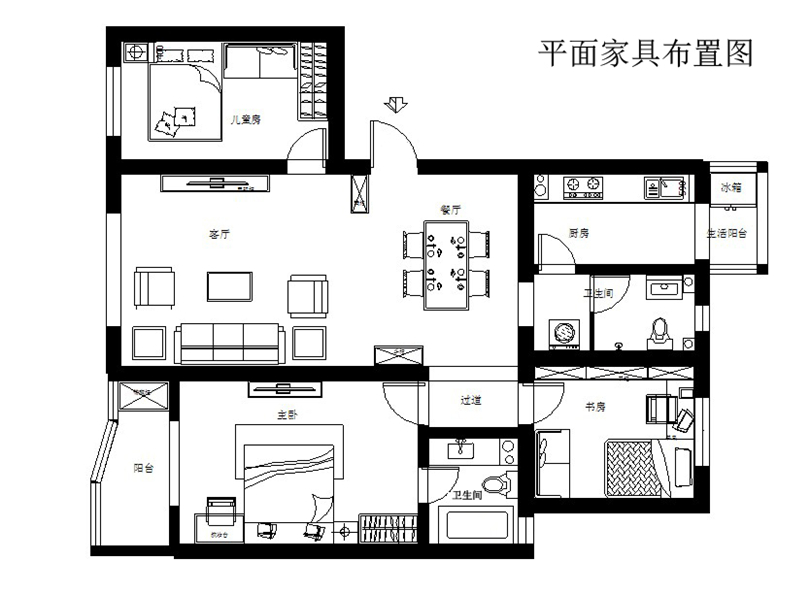 远洋天著105平中式古典风格案例赏析