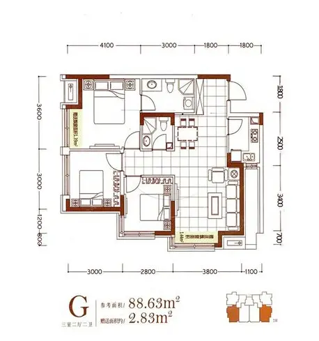 宏发·石榴-88.63㎡-现代简约