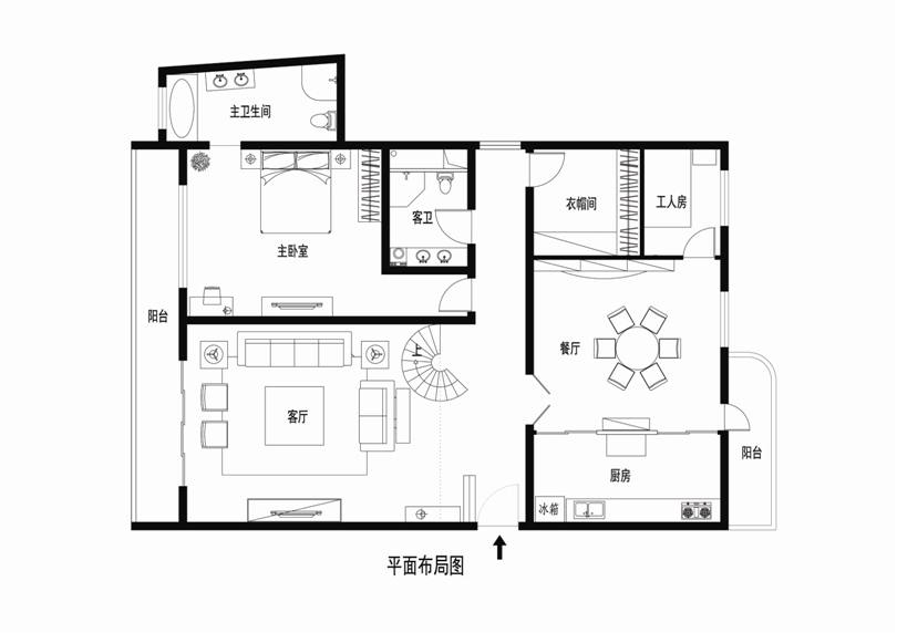 十号名邸165平简约时尚效果图设计