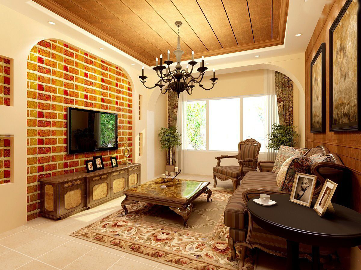 客厅仿实木地板装修效果图大全 – 设计本装修效果图