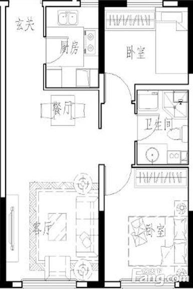 中海学府公馆-现代风格-两居室