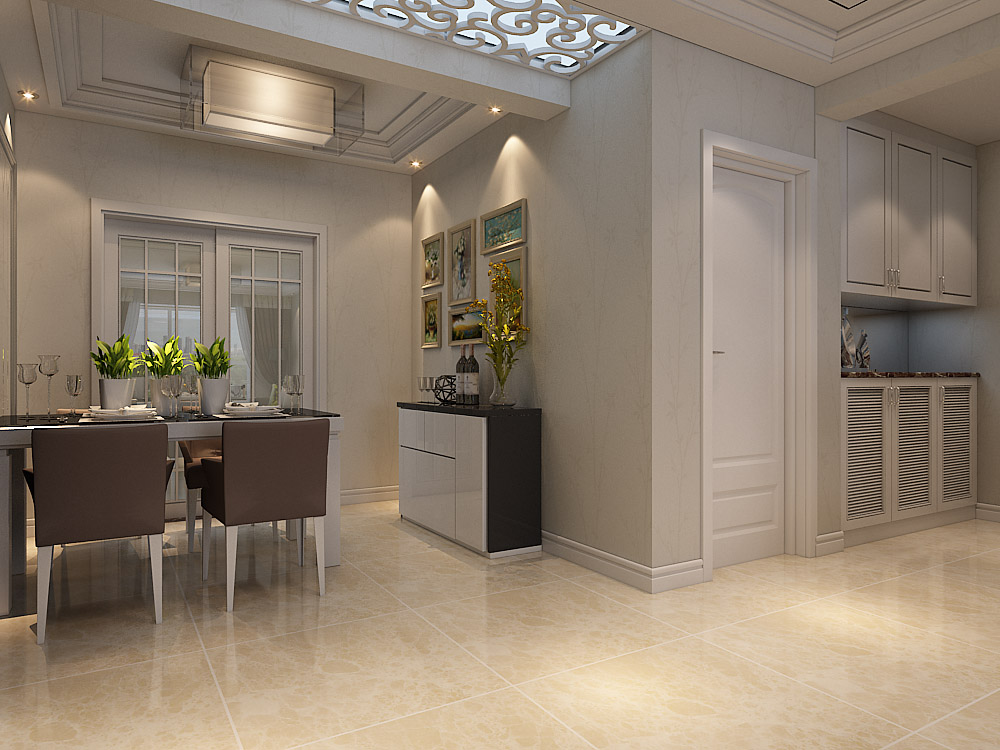 玫瑰湾136㎡三室两厅现代简约装修效果图