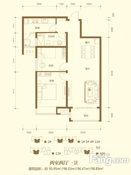 美式风格-两居室-95平米