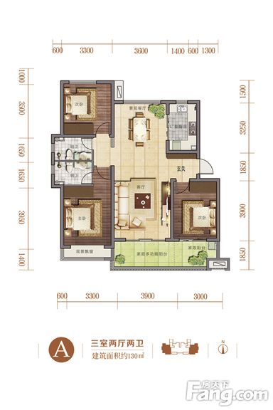 主语城130㎡现代简约装修效果图