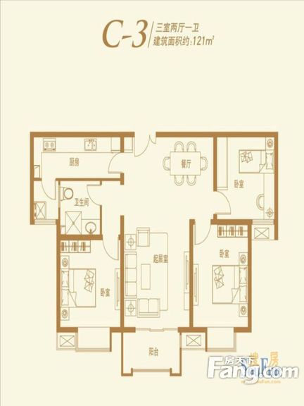 现代风格-141平米三居室