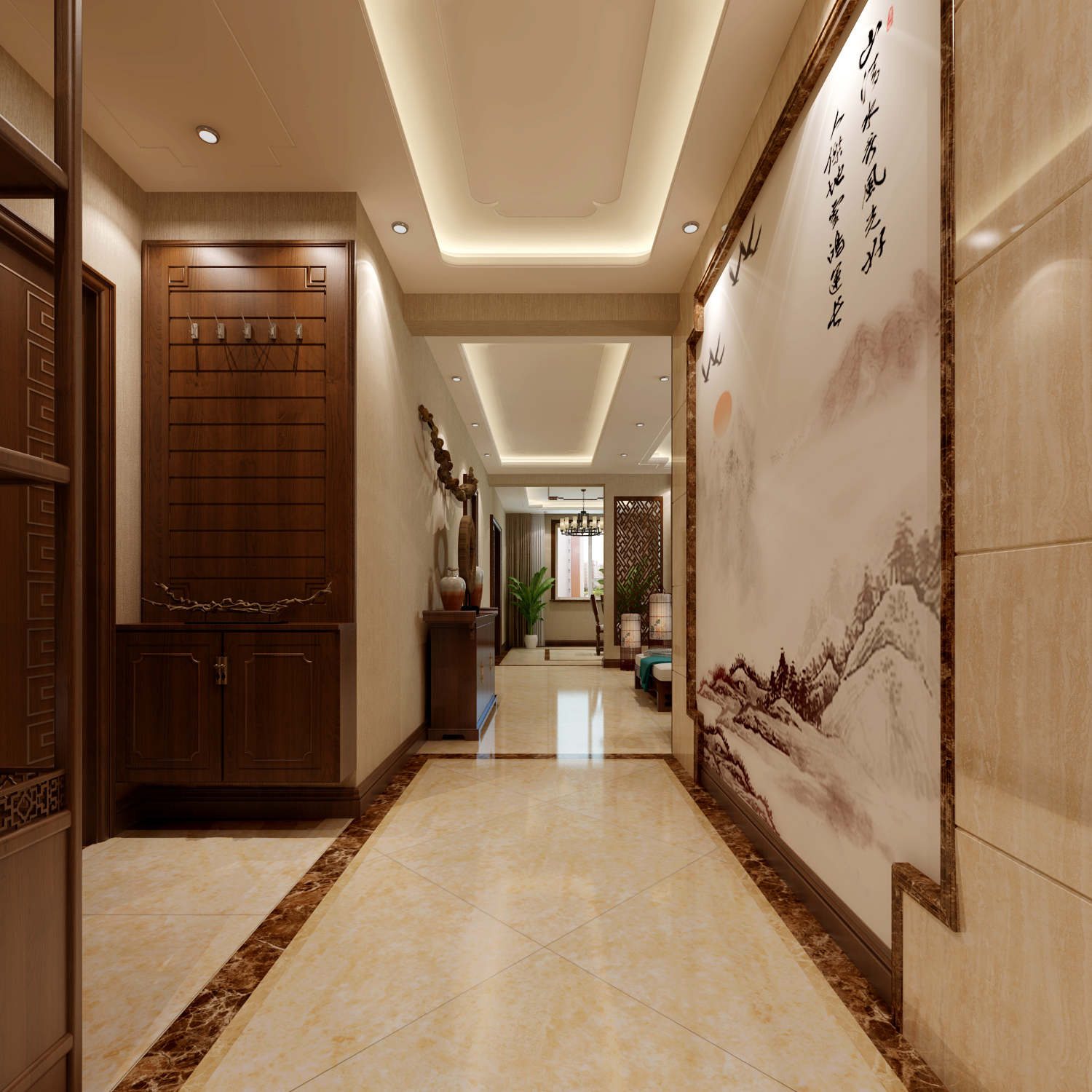 湖滨·文锦苑200平新中式风格设计装修案例