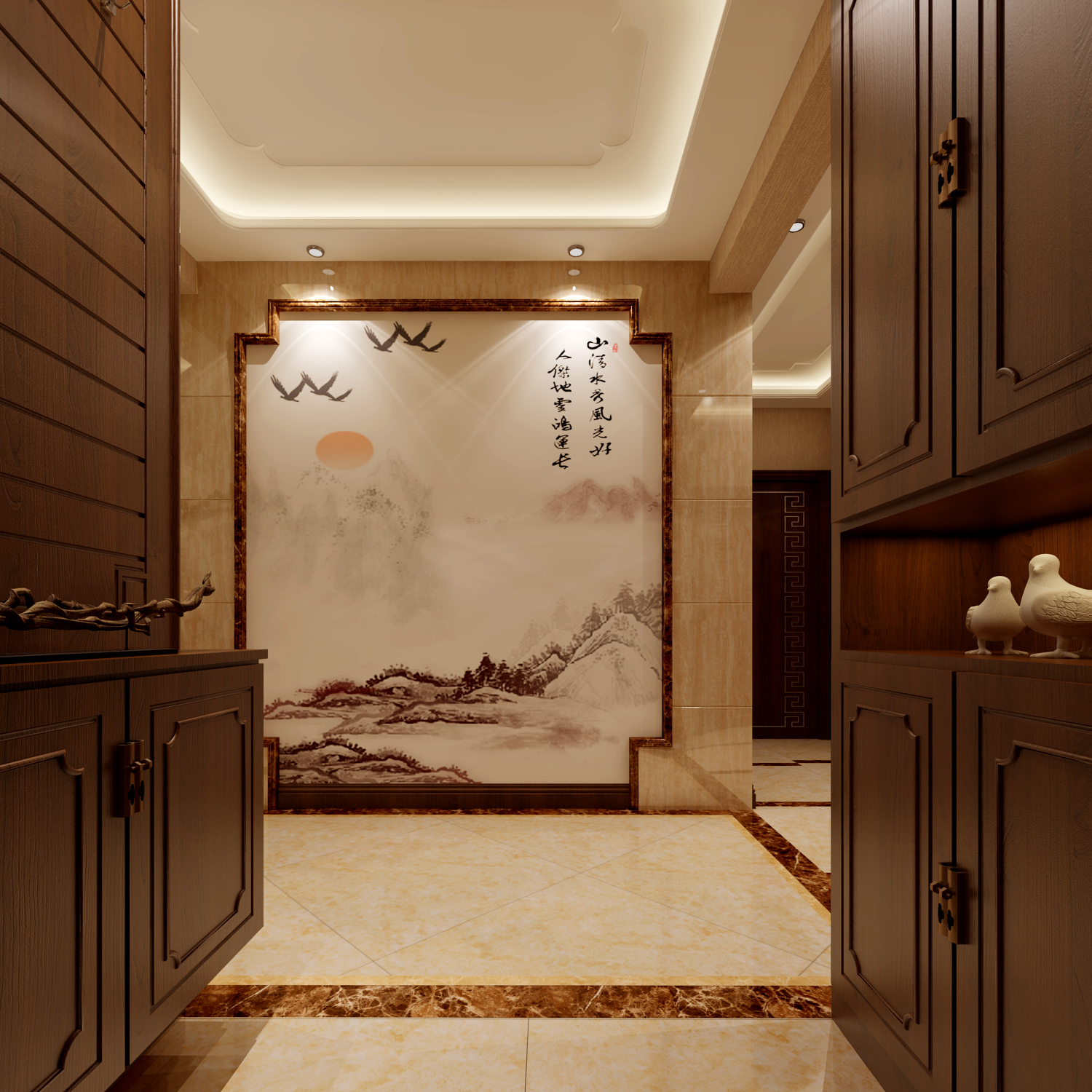 湖滨·文锦苑200平新中式风格设计装修案例