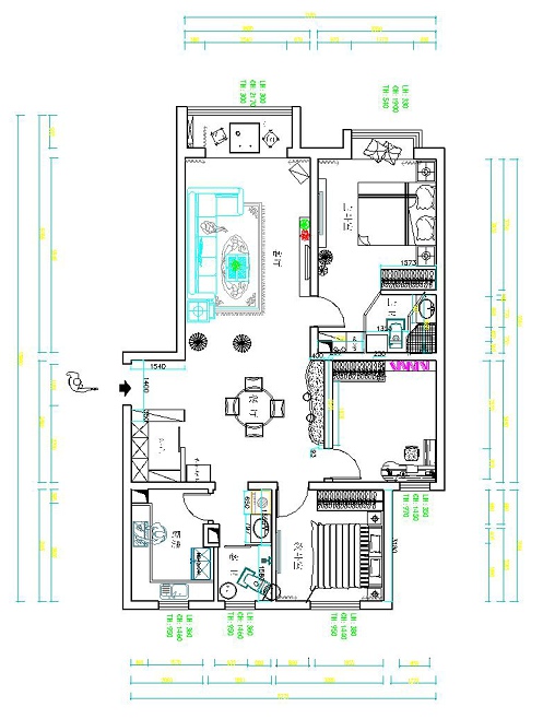 建投十号院-三室两厅150平米-欧式