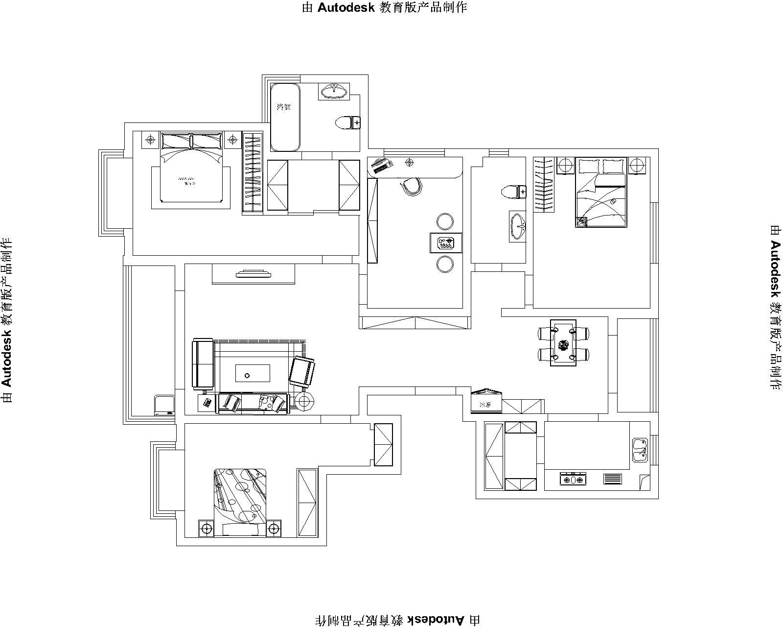 碧景园182㎡三居室中式装修效果图