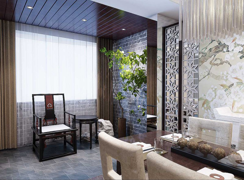三千渡四居室新中式风格装修设计
