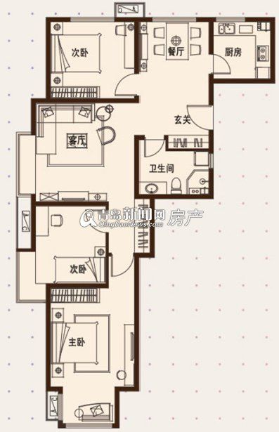 尚乐城-三居室-112.00平米-装修设计