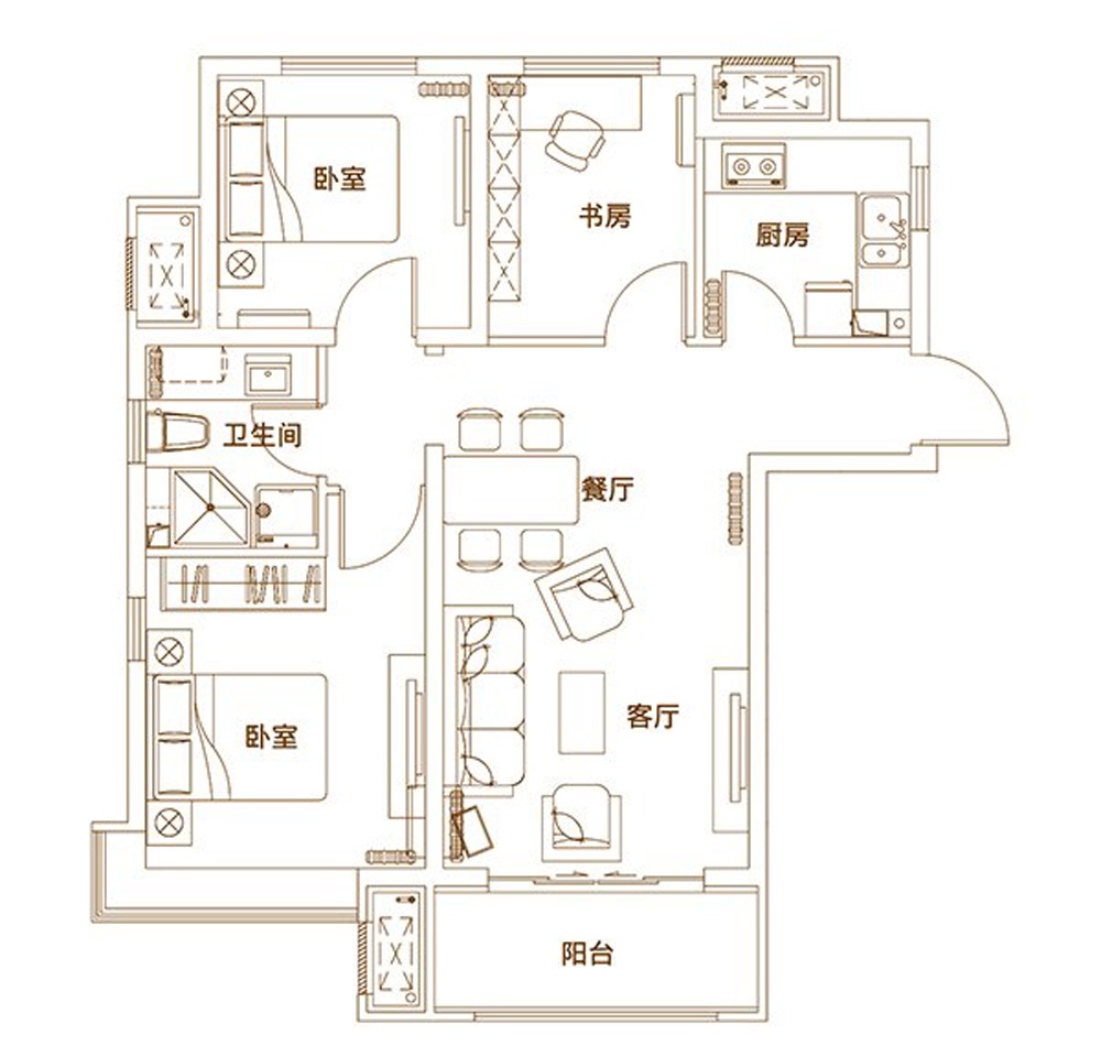 科艺隆-金隅满堂-简欧风格-90㎡