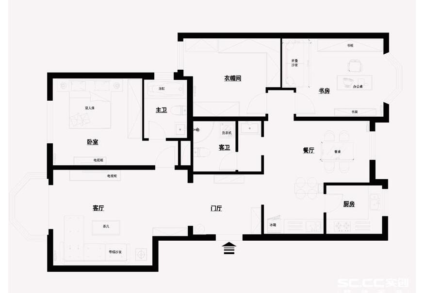 中海城138平效果图-北京实创装饰