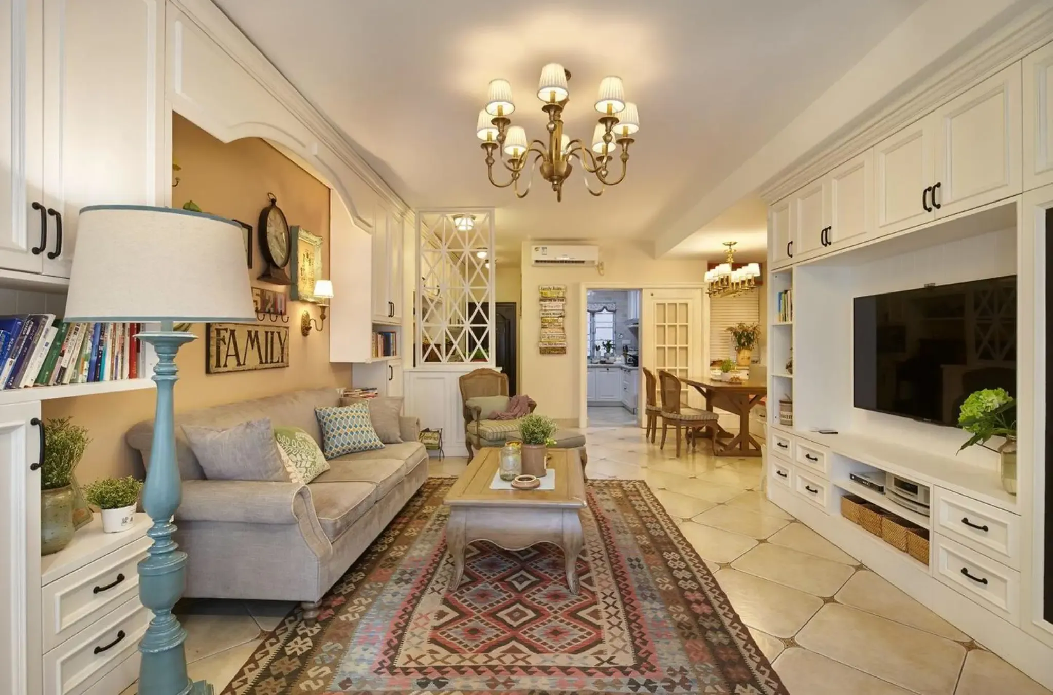 欧式田园风格二居室115平米7.