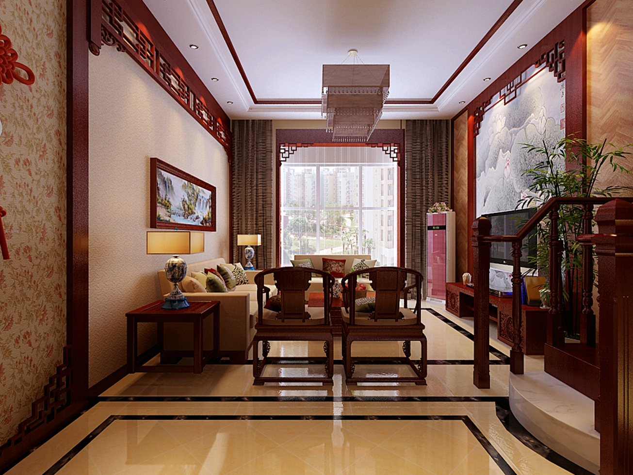 藏龙福地-三室两厅155平米-中式