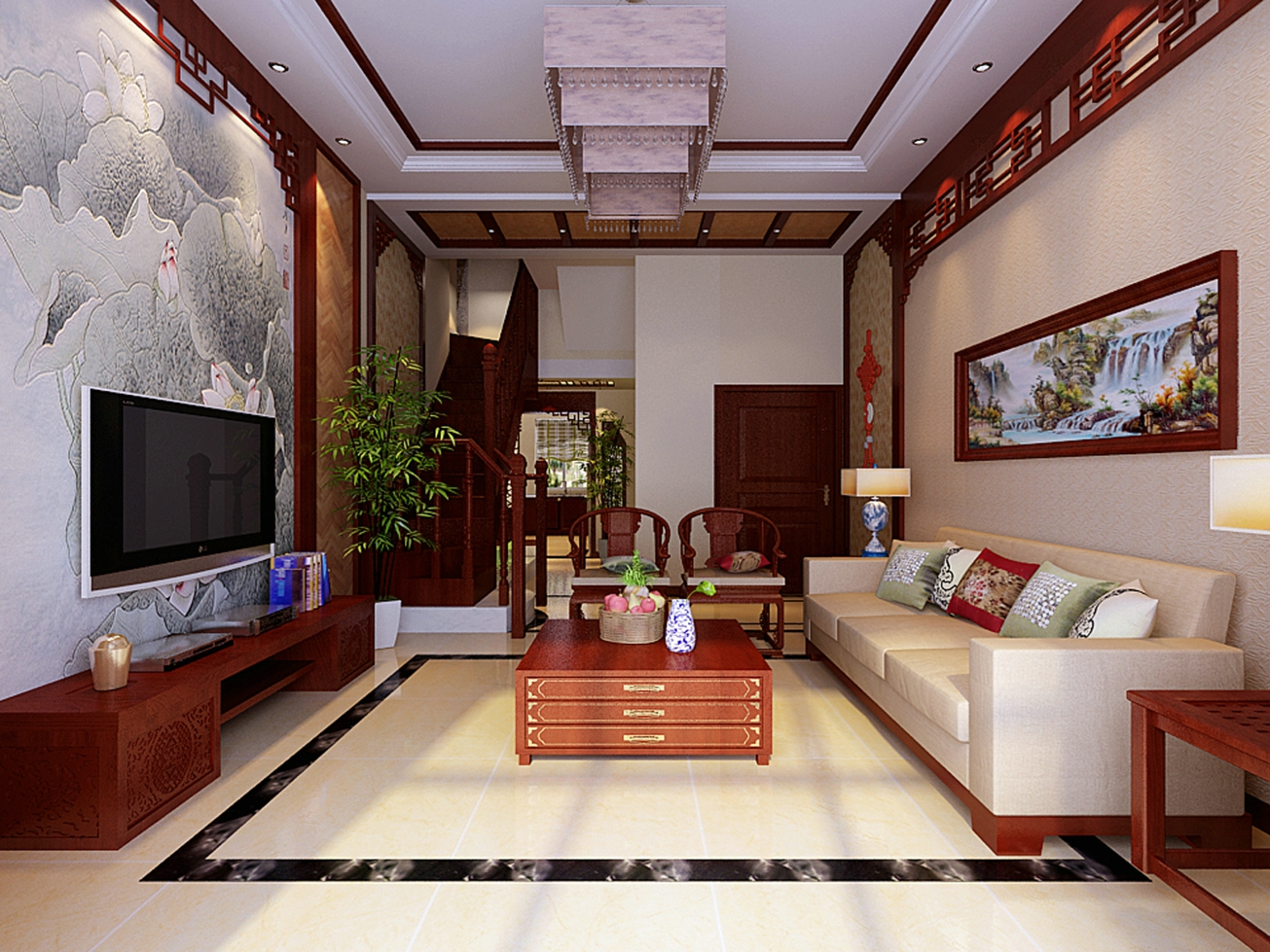 藏龙福地-三室两厅155平米-中式