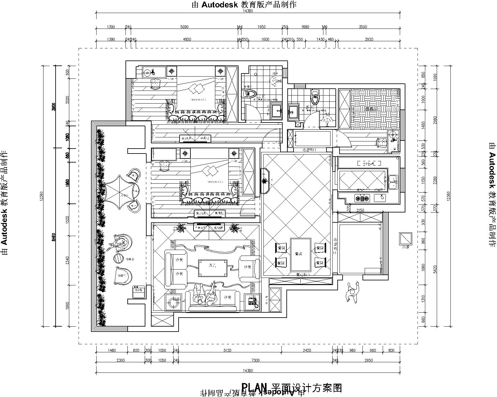 嘉凯城时代城二期东方龙域-三居室-127.00平米-装修设计