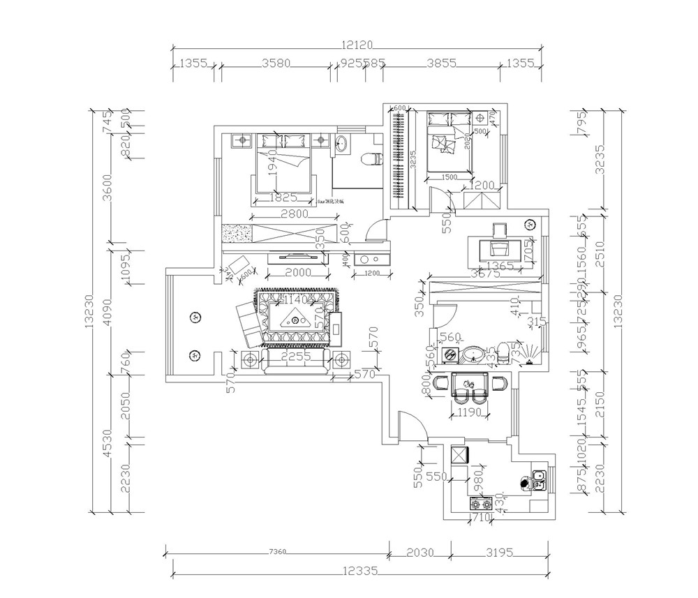 【力天装饰】瑞晨家园 现代 三居 132㎡