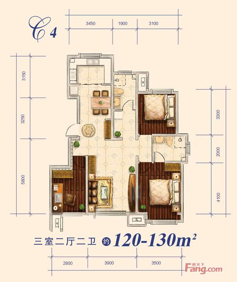 120.00㎡地中海风格