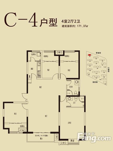 正商书香华府-四居室-171.37平米-装修设计