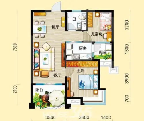 奥林匹克花园 85平 中式风格