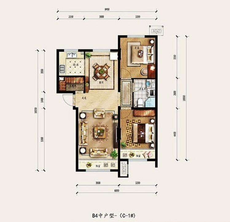 保利罗兰香谷二期 二居室 简约风格