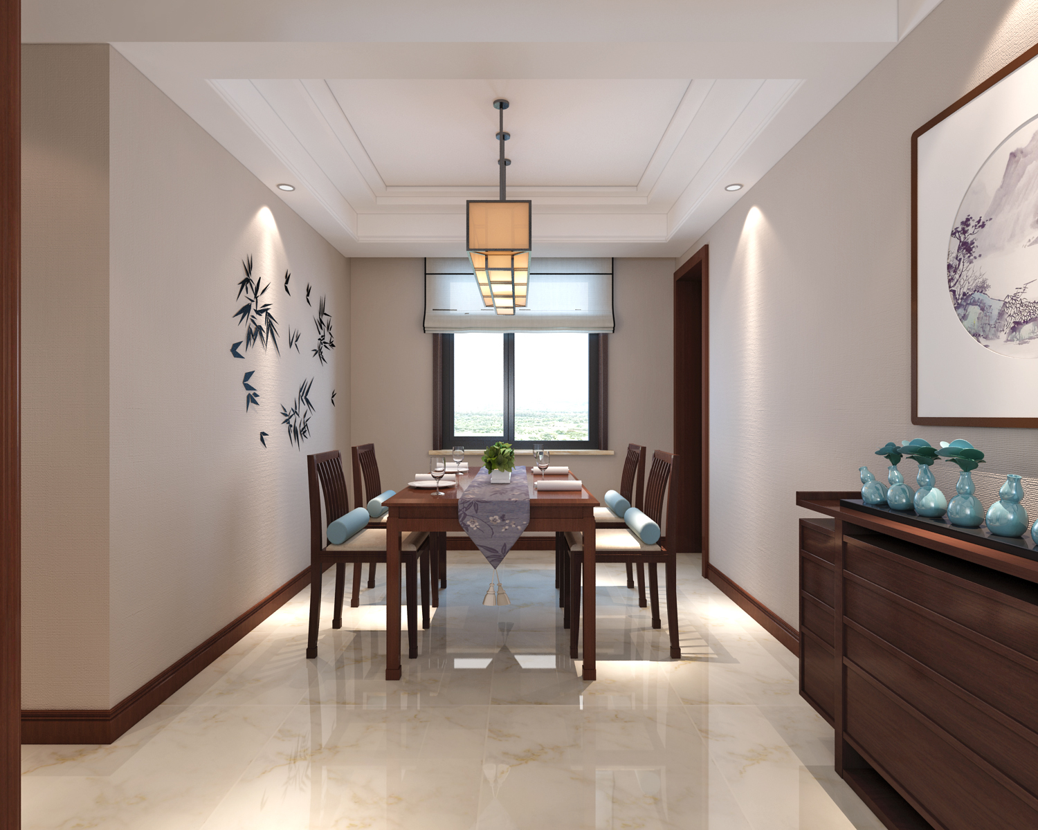 新中式风格-163平米四居室