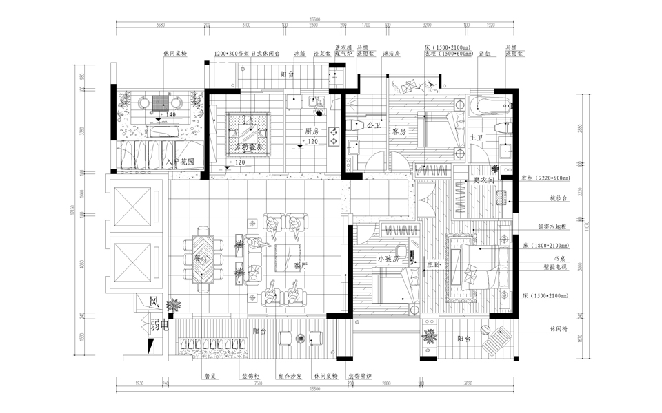 弘阳广场-三居室-122.00平米-装修设计