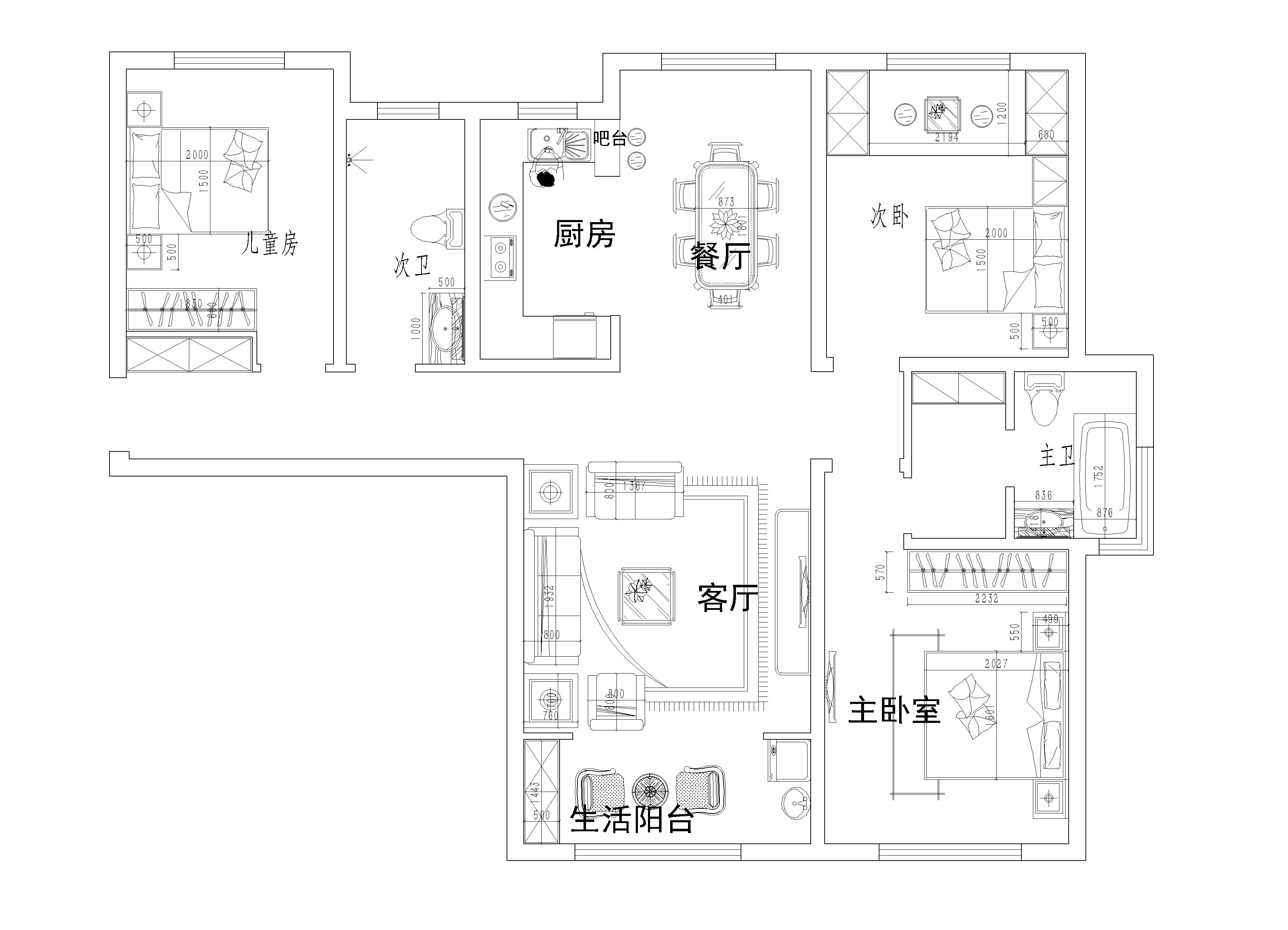 欧式风格-137平米-三居室