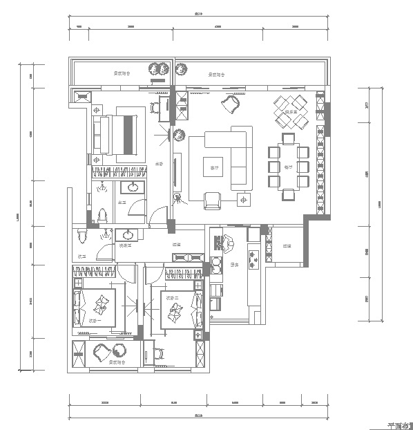 欧式风格-三居室-110平米