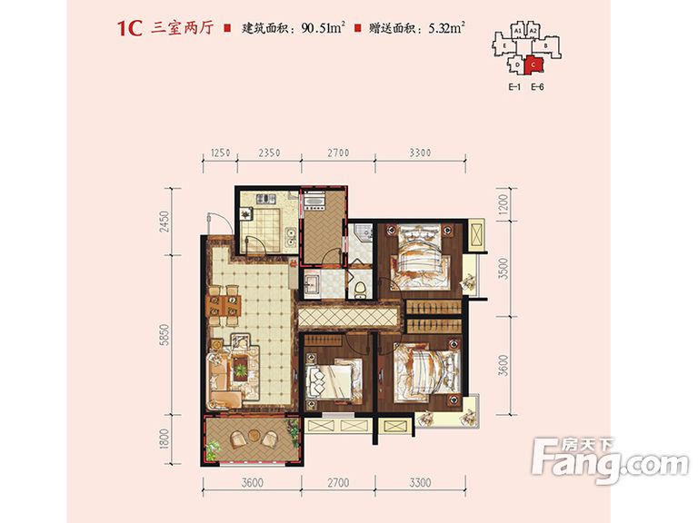 【今朝装饰】中华世纪城马上-三居室-简美风格