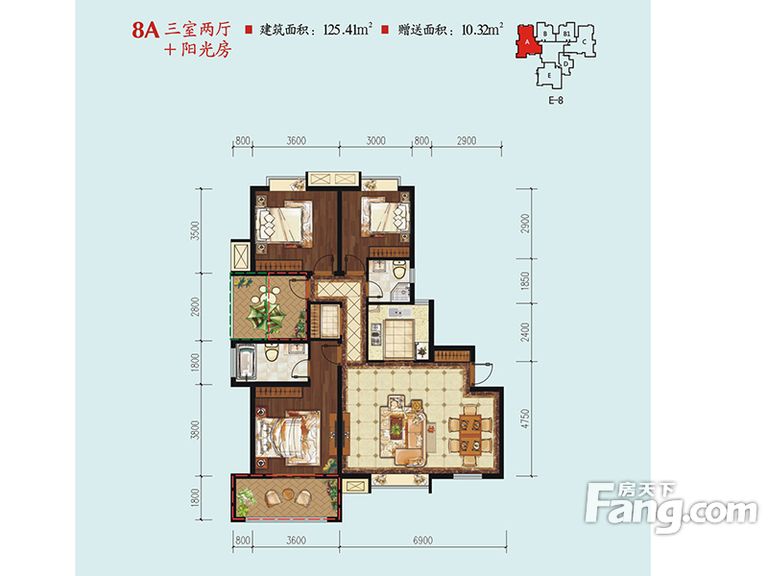 中华世纪城·马上三居室125平现代风格装修案