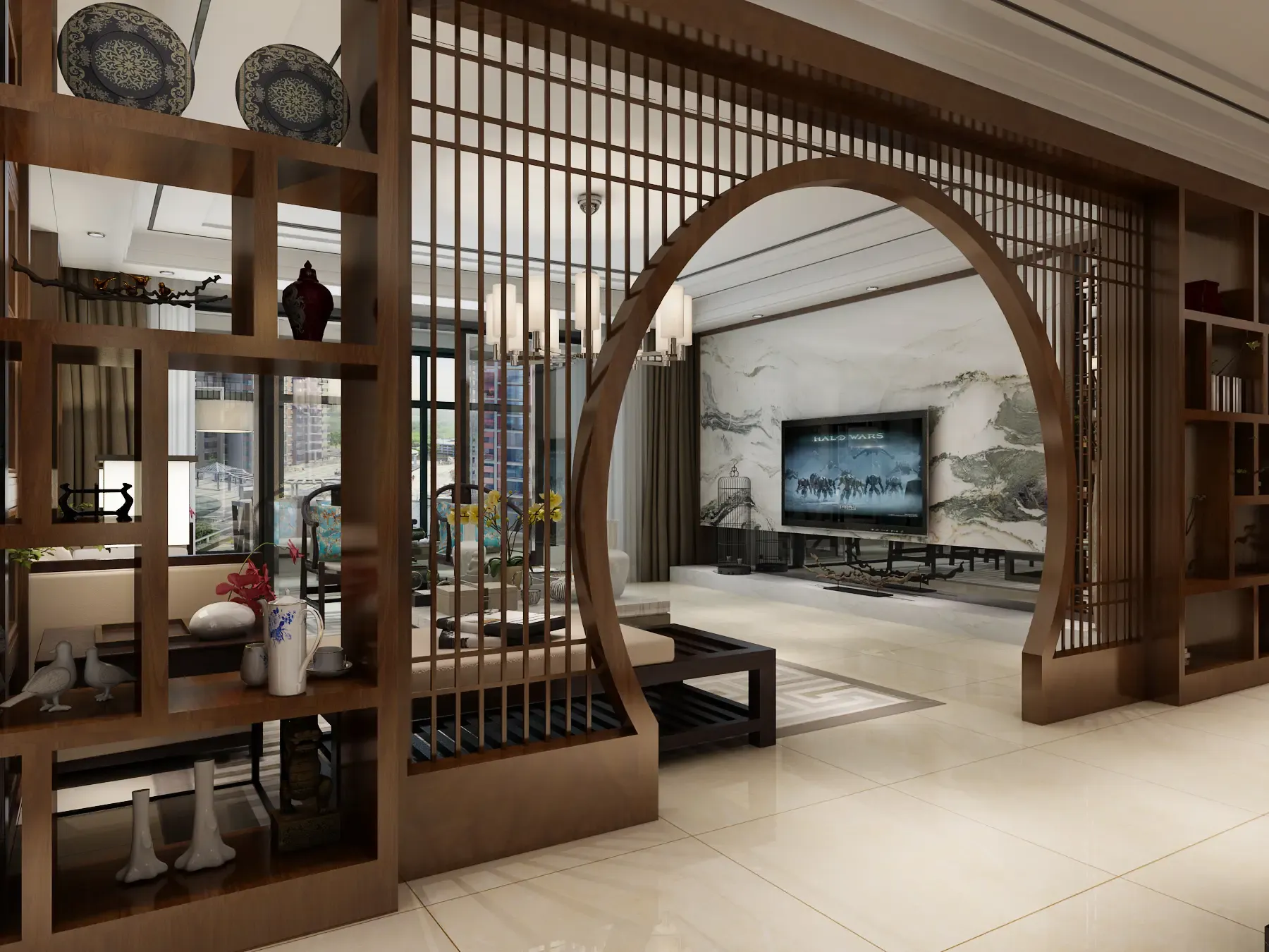 隔断中式风味浓郁