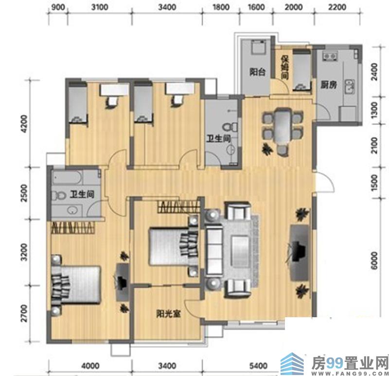 白桦林居-129平-欧式风格