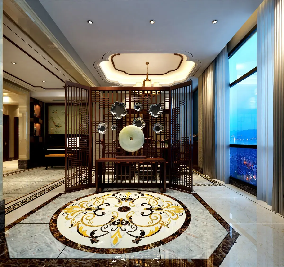 中式风格复式350平米50万-深业新岸线二期装修案例-深圳房天下家居