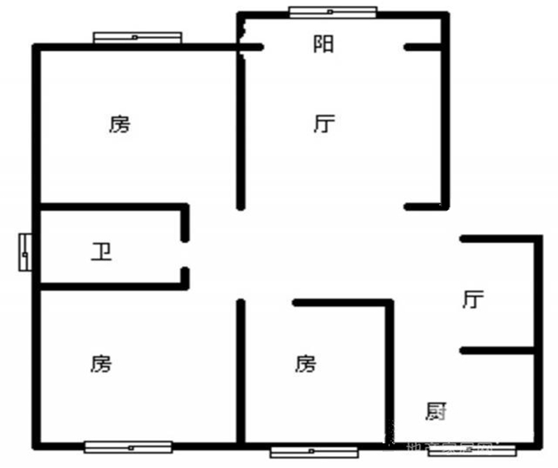方圆绿茵-三居室-105.00平米-装修设计
